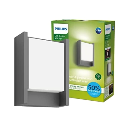 Abbildung von Philips Arbour ultraeffiziente Wandleuchte, 1x 3,8 W,warmweiß, anthrazit