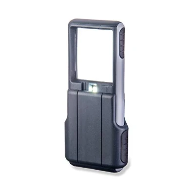 Abbildung von Carson MiniBrite 3x Taschenlupe mit Schutzhülle und LED (PO 25), Grau