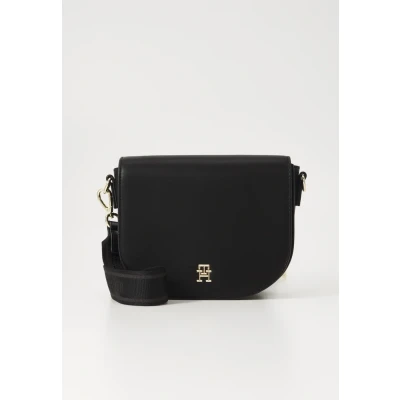 Abbildung von Tommy Hilfiger Logotape Saddle BAG Umhängetasche, Damen, Größe: One Size, Black