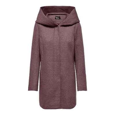 Abbildung von ONLY Damen Mantel Sedona Jacke mit großer Kapuze 15142911 Rose Brown Black/Rose Smoke S