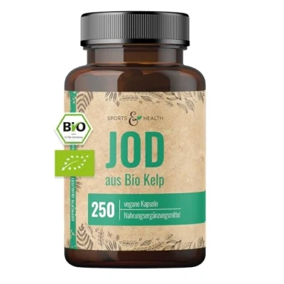 Abbildung von Jod Aus Kelp Bio Kapseln Tabletten Mit Extrakt Enthält 315 µg Natürliches Pro Tagesdosierung Und Iodine Braunalge Vegan 250