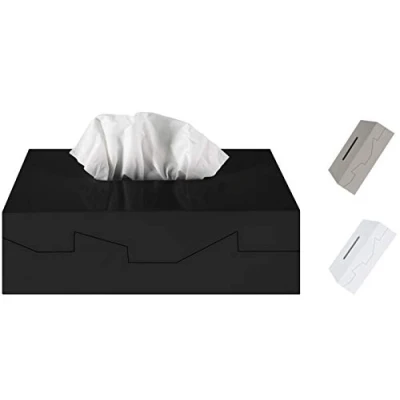 Abbildung von Spirella Kosmetiktücherbox Box für Kosmetiktücher Taschentuchbox Kosmetikbox als Spender oder Halter Taschentuchspender Tücherbox ABS 24.8 x 12.8 8 cm Schwarz