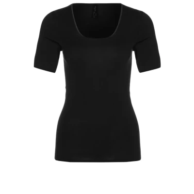 Abbildung von Schiesser Luxury Nachtwäsche Shirt, Damen, Größe: 42, Black