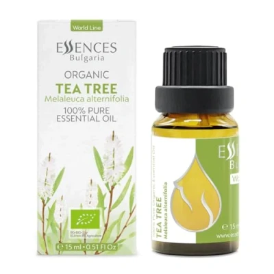 Abbildung von Essences Bulgaria Bio Teebaum Ätherisches Öl 15ml Melaleuca alternifolia 100% Naturrein Unverdünnt Therapeutischer Grad Aromatherapie Kosmetik Tierversuchsfrei Gentechnikfrei Vegan