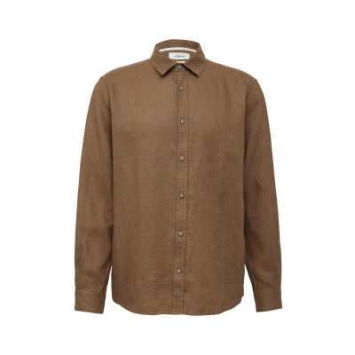 Abbildung von s.Oliver Regular FIT Langarm Hemd, Herren, Größe: Large, Sandstein
