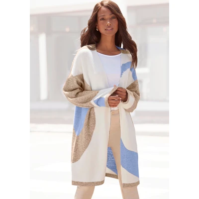 Abbildung von LASCANA Longstrickjacke, mit Muster, weicher Cardigan, bequeme Passform