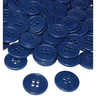 Abbildung von AERZETIX C56521 100 runde Nähknöpfe Ø20x3 mm mit 4 Löchern Farbe dunkelblau 32L L32 aus kunststoff Öffnung 3 kurzwaren nähzubehör kleidung mode strickwaren dekoration