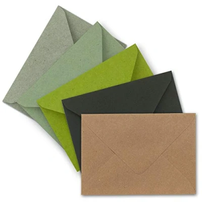 Abbildung von 25x Vintage Briefumschläge Farbenmix Paket DIN B6 125 x 178 mm Kraftpapier 120 g/m² Recycling Nassklebung Spitzklappe UmWelt by GUSTAV NEUSER
