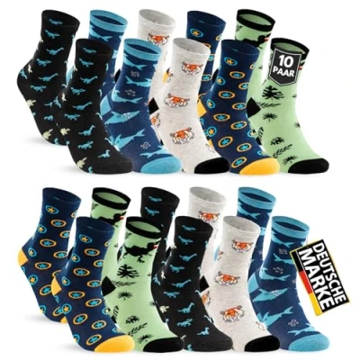 Abbildung von 10 Paar Kinder Socken Jungen &amp; Mädchen Baumwolle Kindersocken 54395 (23 26)