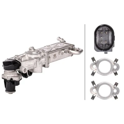 Abbildung von HELLA 6NU 358 167 021 AGR Modul mit Dichtungen, Kühler Ventil VOLKSWAGEN: Polo V Hatchback, SKODA: Fabia 2, Roomster, SEAT: Ibiza 4