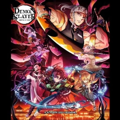 Abbildung von Demon Slayer Broschurkalender 2025: Perfekt für Fans der erfolgreichen Shonen Anime Serie über Tanjiro Kamado &amp; seine Schwester Nezuko. Manga Kalender mit 12 rasanten Actionszenen