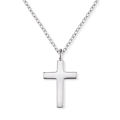 Abbildung von Engelsrufer Damen Halskette aus Sterling silber und schlichtem Kreuz Anhänger Karabinerverschluss in zwei Längen verstellbar Länge: 42cm