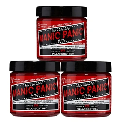 Abbildung von Manic Panic Pillarbox Red Classic Creme, Vegan, Cruelty Free, Semi Permanent Hair Dye 3 x 118ml