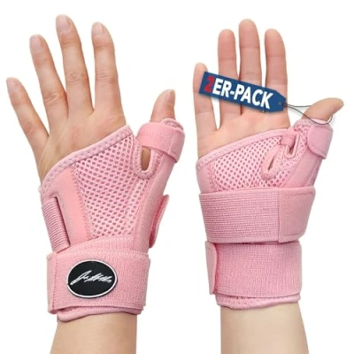 Abbildung von Dr. Arthritis Von Ärzten Entworfen Handgelenk Bandage, Daumenbandage Links/Rechts, Handgelenkstütze mit Daumenschiene/Stabilisierende Handgelenkbandage Daumenortthese [Rosa, Paar]
