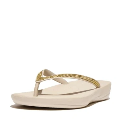 Abbildung von Fitflop Damen Iqushion Sparkle Flipflop, Stone Beige, 36 EU