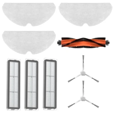Abbildung von Dreame Zubehörset für D9 Max/F9 Pro: Holen Sie das Beste aus Ihrer Reinigung heraus mit 1x Hauptbürste, 2x Seitenbürsten, 3x Filtern und Mopptüchern Original Kompatibel