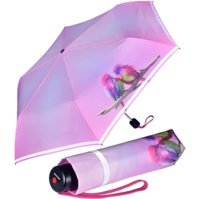 Abbildung von Knirps Kinder Taschenschirm 4Kids reflective mit Reflexborte Rainbow Canaries