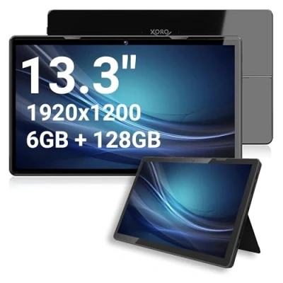 Abbildung von 13.3 Zoll XORO MegaPAD 1333 Pro TabletPC mit FullHD IPS Display, Android 13, 10.000 mAh Akku, 2.0GHz 64Bit OctaCore CPU, 6 GB RAM, 128 Flash, 5G WiFi, Bluetooth, Kartenleser, 5 MP Kamera, USB C