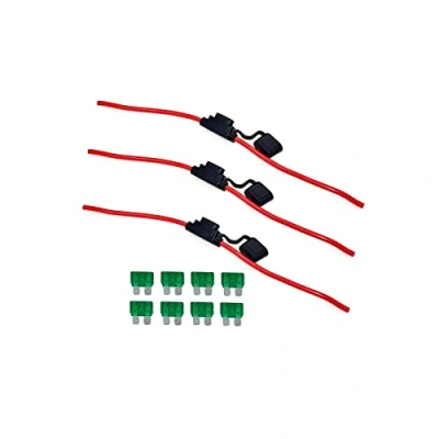 Abbildung von KOLACEN Automotive Car Truck In line 12 Gauge Sicherungshalter für Standard Blade Typ Sicherung 3 Stück + 8 Fuse 30Apm