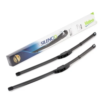 Abbildung von Scheibenwischer Valeo Silencio X.trm, Flat Blade Set 574466 vorne Rahmenlos Hakenbefestigung LAND ROVER: Discovery 4, Range Rover Sport