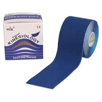 Abbildung von Nasara Original Kinesiologie Physio Tape für Sport und Medizin, Rollengröße 5cm x 5m, Mittelblau