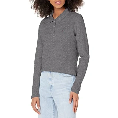 Abbildung von Tommy Hilfiger Damen J2rh0612 hcg xs Polohemd, Anthrazit meliert, X Klein