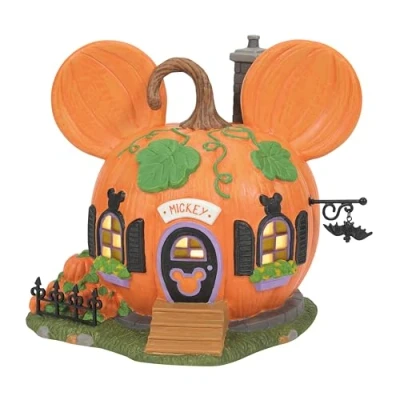 Abbildung von Department 56 Disney Village Halloween Mickey Mouse Pumpkintown House Lit Building, 14 cm, Mehrfarbig