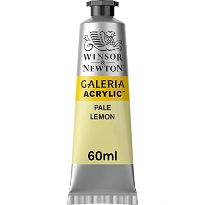 Abbildung von Winsor &amp; Newton 2120434 Galeria Acrylfarbe, hohe Pigmentierung, lichtecht, buttrige Konsistenz, 60 ml Tube Zitronengelb Blass