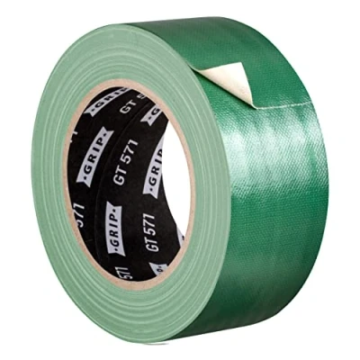 Abbildung von GRIP Eventbasics Gewebeband grün, 50 mm x 25 m, farbiges Gaffa Tape GT 571, sehr hohe Klebkraft, Profi Gewebeklebeband zum Markieren, Basteln, Befestigen, Reparieren uvm. im Innen und Außenbereich