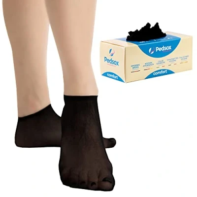 Abbildung von Pedsox, 100 Stück Einweg Hygienesocken zum Testen von Schuhen, Comfort Line, Unisex, Einheitsgröße, Schwarz
