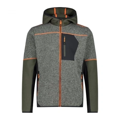 Abbildung von CMP Knit Tech Herren Fleecejacke mit fester Kapuze, Olive Antracite, 46