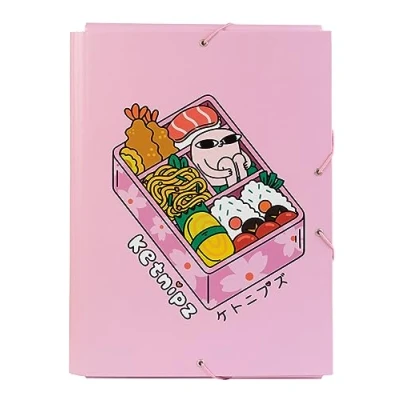 Abbildung von Grupo Erik Mappe A4 Premium Sammelmappe Ketnipz Dokumentenmappe mit Gummizug Heftmapppe Schule Zubehör Heftbox Schulranzen Eckspanner Ordnungsmappe Kawaii Schulsachen