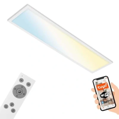 Abbildung von BRILONER Leuchten Smarte LED Deckenleuchte, funktioniert mit Amazon Alexa, Wifi Deckenlampe Ultra Flach, CCT, Dimmbar, Sprachsteuerung, Weiß, 7385 016, 100 x 25 cm
