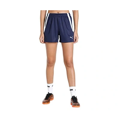 Abbildung von Puma Teamliga kurze Sporthose, Damen, Größe: Large, Peacoat/white