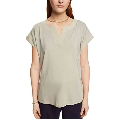 Abbildung von Esprit Collection V NECK Tshirt basic, Damen, Größe: Medium, Dusty green