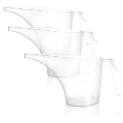 Abbildung von com four® 3X Trichterkrug, Gießkanne mit Trichterausguss, transparente Trichterkanne, Dosierkanne für die Seifenherstellung, Öl, zum Blumengießen