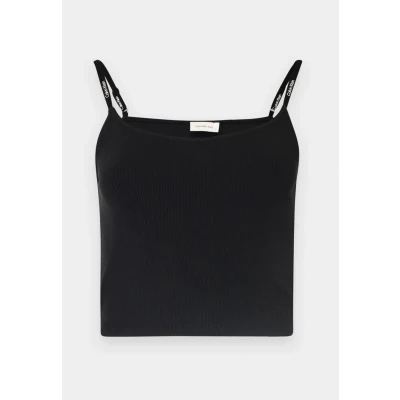 Abbildung von Calvin Klein Jeans LOGO Elastic Strappy Top, Damen, Größe: Small, Black