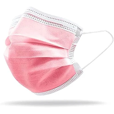 Abbildung von Medizinisch Type IIR Norm EN14683 zertifizierte Mundschutzmasken OP Masken 3 lagig Mundschutz Gesichtsmaske Einwegmaske BFE ≥ 98% surgical mask (50 Einheiten (1 Stück), Rose, 50)
