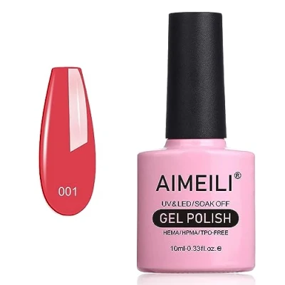 Abbildung von AIMEILI UV LED Gellack ablösbarer Gel Nagellack rot Nude Polish Tropix Tropical Punch (001) 10ml