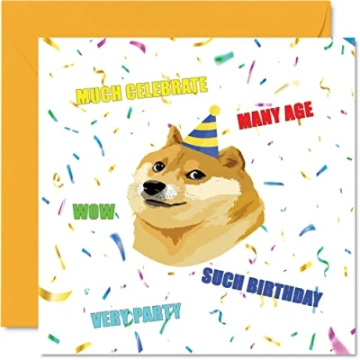 Abbildung von Lustige Geburtstagskarten Männer und Frauen Doge Meme unhöfliche Vater Bruder Schwester Sohn Tochter Oma Großvater 145 mm x Grußkarten Witz Humor 30. 40. 50. Geburtstag