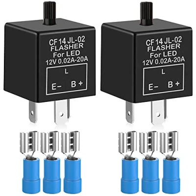 Abbildung von Gebildet 2Stücke 3 Polig Blinkrelais CF 14KT, Blinker Relais für LED Elektronische, Einstellbare Blinkerrelais 12V 0.1W 150W Fahrzeug Auto Motorräder, mit 6 Terminals