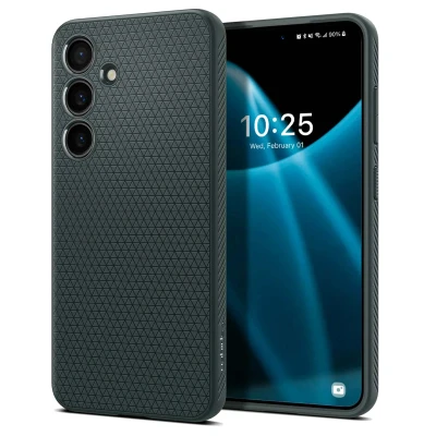 Abbildung von Samsung Galaxy S24 Hülle Silikon Spigen Soft Case/Backcover Handyhülle Grün Shockproof/Stoßfest