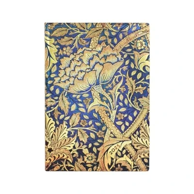 Abbildung von Morris Windrush (William Morris) Midi 12 month Horizontal Softcover Flexi Dayplanner 2025 (Elastic Band Closure): tydzień na dwóch stronach, zamykany gumkę, papier 100 gsm