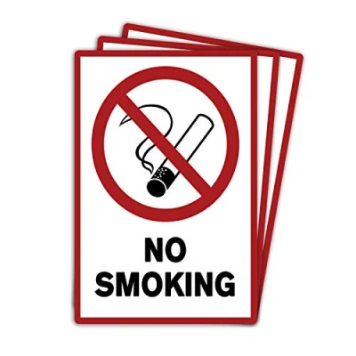 Abbildung von 3 Stück No smoking/rauchen verboten Schild 20 x 30 cm aus stabiler PVC Hartschaumplatte 3mm mit UV Schutz von STROBO