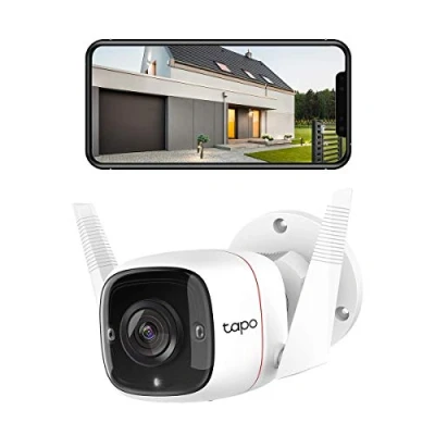 Abbildung von TP Link Tapo C310 Überwachungskamera Außen, WLAN IP Kamera, 3MP Hochauflösung, 30m Nachtsicht, Bewegungserkennung, IP66 wasserdicht,Alarmmeldung, Zwei Wege Audio,unterstützt Alexa &amp; Google Assistant