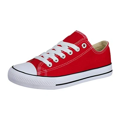 Abbildung von Elara Unisex Sneaker Low top Turnschuh Textil Chunkyrayan 36 46 A YD3230 Rot 44