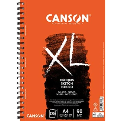 Abbildung von Canson XL® Croquis Skizzenblock, spiralgebunden an der langen Seite, DIN A4, 120 Blatt, 90 g/m², creme