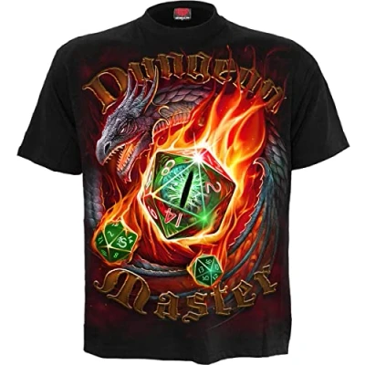 Abbildung von Spiral Dungeon Master Männer T Shirt schwarz S 100% Baumwolle Basics, Horror, Rockwear, Totenköpfe