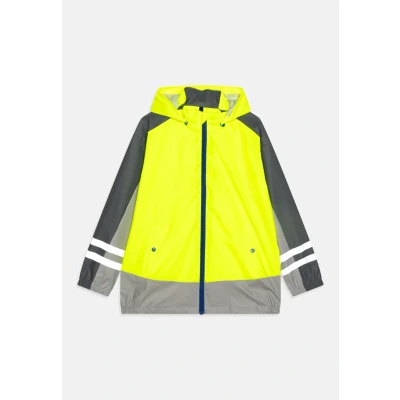 Abbildung von Playshoes RAIN Unisex 2IN1 Regenjacke / wasserabweisende Jacke für Kinder, Größe: 104, Neon yellow