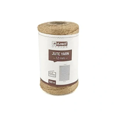 Abbildung von D.RECT 100m Jute Schnur Natur Braun Kordel Packschnur Geschenk Band Bastelschnur Dekokordel 1,2mm Dicke Für: Verpackung, DIY Kunst Handwerk, Floristik, Dekoration